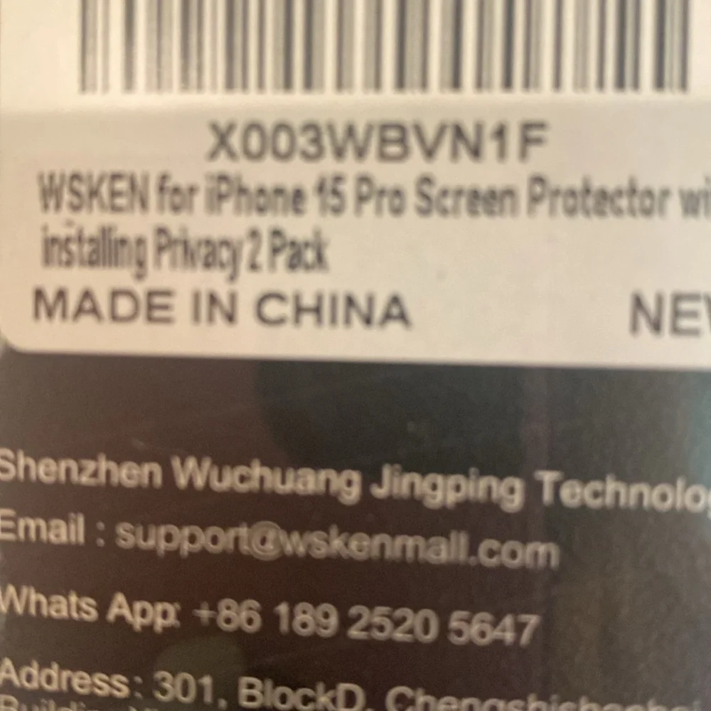 NWT- iphone 15 Pro screen protector-2 pack